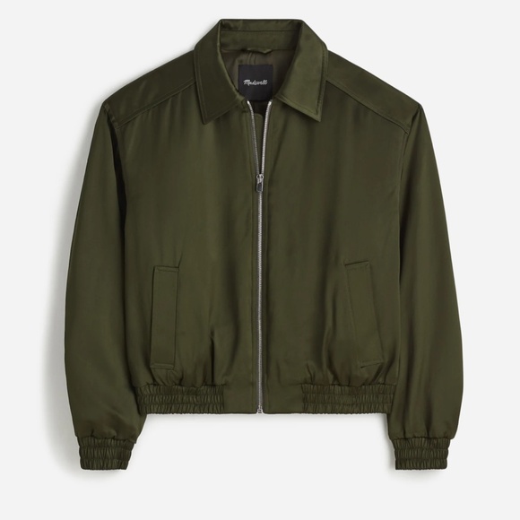 New MADEWELL Size S Relaxed Zip-Front Bomber Jacket Mossy Umber NT115 - Picture 5 of 6
